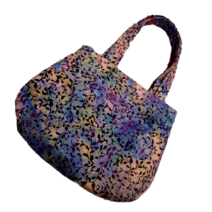 Χειροποίητη υφασμάτινη τσάντα ώμου με σχέδια με φυλλαράκια σε διάφορα χρώματα. Διαστάσεις 30x25 εκατοστά. - ύφασμα, ώμου, all day, χειρός, πάνινες τσάντες - 2