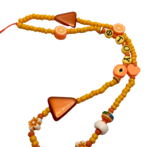 Phone strap - Λουράκι για το κινητό orange - charms, λουράκια - 3