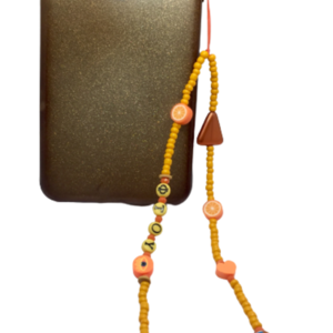 Phone strap - Λουράκι για το κινητό orange - charms, λουράκια - 5