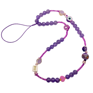 Phone strap - Λουράκι για το κινητό purple - statement, charms, λουράκια