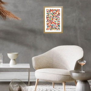 Κάδρο abstract art print " pixel " με ξύλινη κορνίζα σε φυσικό ή μαύρο χρώμα (32 χ 22 εκ. ) - πίνακες & κάδρα, διακόσμηση σαλονιού - 5