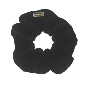 Scrunchie classic μαύρο βελούδο - ύφασμα, χειροποίητα, λαστιχάκια μαλλιών, velvet scrunchies