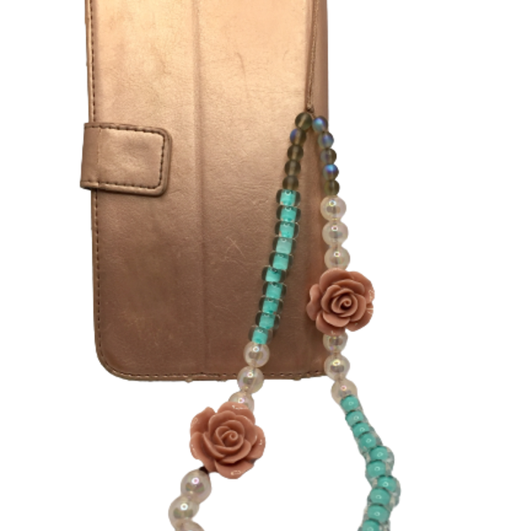 Phone strap - Λουράκι για το κινητό old rose & veraman - statement, charms, λουράκια - 5
