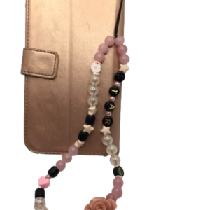 Phone strap - Λουράκι για το κινητό old rose & stars - statement, charms, λουράκια - 5