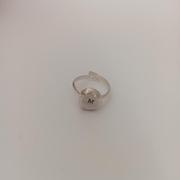 Ασημένιο δαχτυλίδι με αρχικά - ασήμι 925, αυξομειούμενα