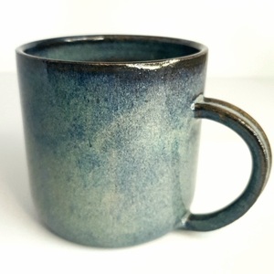 Χειροποίητη stoneware κούπα Μπλε - Καφέ - 300ml - πηλός, κούπες & φλυτζάνια, κεραμική κούπα