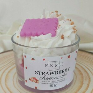 Strawberry cream- χειροποίητο κερί σόγιας 200 γρ. - αρωματικά χώρου