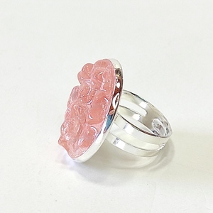 Δαχτυλίδι ροζ με ημιπολύτιμες πέτρες - ημιπολύτιμες πέτρες, γεωμετρικά σχέδια, μεγάλα, αυξομειούμενα, φθηνά - 3