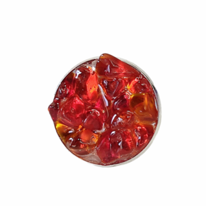 Δαχτυλίδι στρογγυλό με πορτοκαλί τσιπς - ημιπολύτιμες πέτρες, γεωμετρικά σχέδια, μεγάλα, αυξομειούμενα, φθηνά