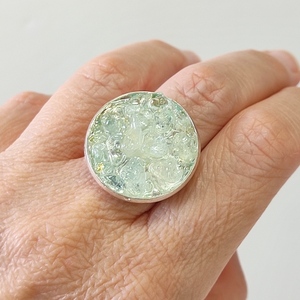 Δαχτυλίδι γαλάζιο με ημιπολύτιμες πέτρες aquamarine - ημιπολύτιμες πέτρες, γεωμετρικά σχέδια, μεγάλα, αυξομειούμενα, φθηνά - 3