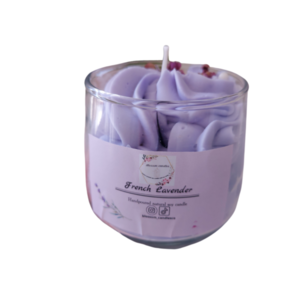Sweet candles- Χειροποίητο 100 % αρωματικό κερί σόγιας σε μορφή σαντίγι με άρωμα γαλλικής Λεβάντας - 330 γρ. - αρωματικά κεριά