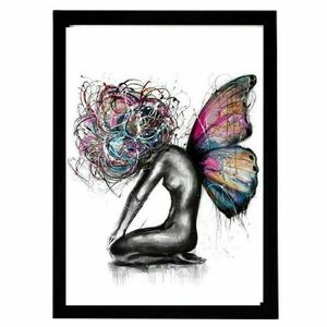Κάδρο " lady butterfly " - ΨΗΦΙΑΚΟ ΑΡΧΕΙΟ - Α3 ( 29,7 χ 42 εκ. ) - πίνακες & κάδρα, αφίσες, διακόσμηση σαλονιού