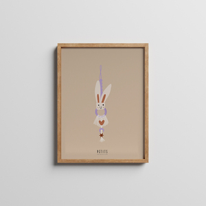 Βρεφική αφίσα 30x40cm | | Λούτρινο ζωάκι | Αποχρώσεις του μπεζ χωρίς κάδρο | χαρτί illustration 200gr - πίνακες & κάδρα, παιδικό δωμάτιο, προσωποποιημένα