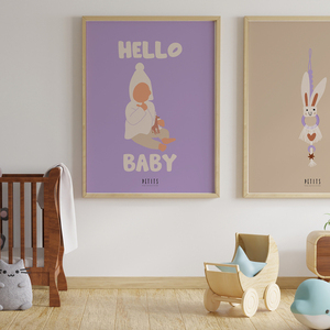 Βρεφική αφίσα 30x40cm | | Λούτρινο ζωάκι | Αποχρώσεις του μπεζ χωρίς κάδρο | χαρτί illustration 200gr - πίνακες & κάδρα, παιδικό δωμάτιο, προσωποποιημένα, παιδικά κάδρα - 2