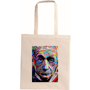 tote bag οικολογική Αϊνστάιν - ύφασμα, ώμου, all day, tote, πάνινες τσάντες