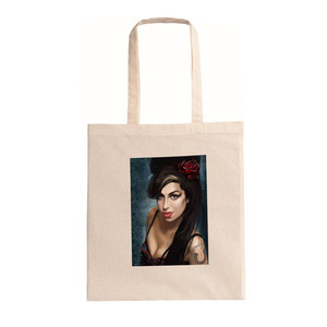 tote bag οικολογική Amy Winehouse 2 - ύφασμα, μεγάλες, all day, tote, πάνινες τσάντες