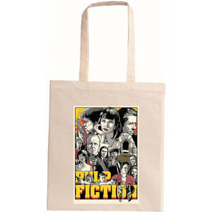 tote bag οικολογική -Pulp Fiction- 1 - ύφασμα, ώμου, all day, tote, πάνινες τσάντες