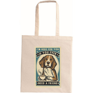 tote bag οικολογική DOG 2 - ύφασμα, μεγάλες, all day, tote, φθηνές