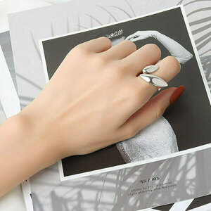 Ατσάλινο Γυναικείο Δαχτυλίδι AMMOS σε χρώμα ασημί ,μέγεθος αυξομειούμενο. - ατσάλι, μεγάλα - 5