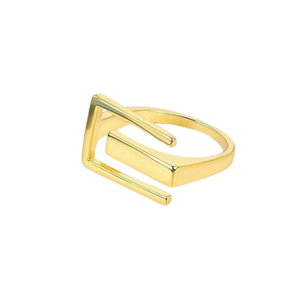 Ατσάλινο Γυναικείο Δαχτυλίδι Μαιανδρος σε χρώμα χρυσό ,μέγεθος αυξομειούμενο. - γεωμετρικά σχέδια, ατσάλι, αυξομειούμενα, φθηνά