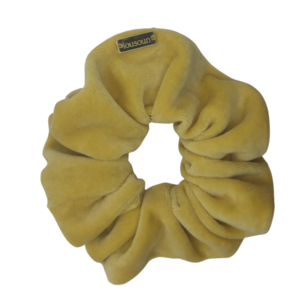 Scrunchie classic dusty κίτρινο(άγουρη μπανάνα) βελούδο - ύφασμα, βελούδο, χειροποίητα, λαστιχάκια μαλλιών