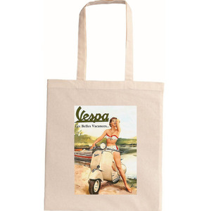 tote bag οικολογική-VESPA- - ύφασμα, μεγάλες, all day, tote, φθηνές