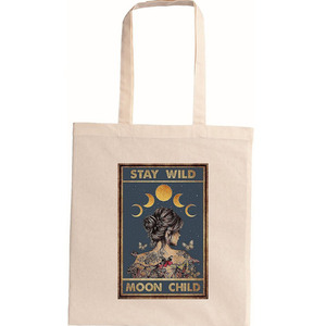 tote bag οικολογική-STAY WILD- - ύφασμα, μεγάλες, all day, tote, φθηνές