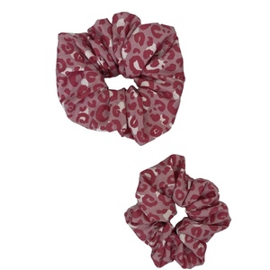 Χειροποιητα scrunchies μαμά κόρη σε leopard ροζ! - ύφασμα, λαστιχάκια μαλλιών