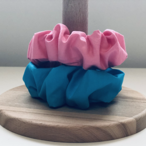 Pink Blue - Scrunchies Collection - ύφασμα, λαστιχάκια μαλλιών - 2