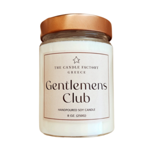The Candle Factory Gentlemen's Club Χειροποίητο Κερί Σόγιας 250ml - αρωματικά κεριά, κερί σόγιας, soy candles, vegan κεριά