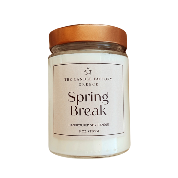 The Candle Factory Spring Break Χειροποίητο Κερί Σόγιας 250ml - αρωματικά κεριά, κερί σόγιας, soy candles, vegan κεριά