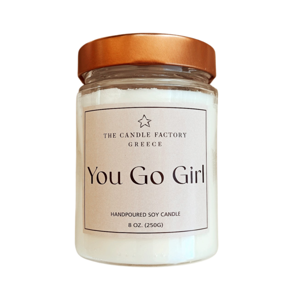 The Candle Factory You Go Girl Χειροποίητο Κερί Σόγιας 250ml - αρωματικά κεριά, κερί σόγιας, soy candles, vegan κεριά
