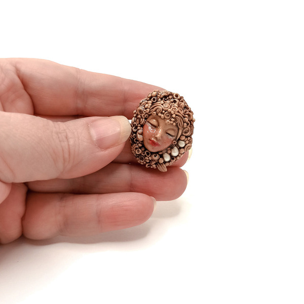Boho Lady Δαχτυλίδι Χειροποίητο Μαργαριτάρια 3,4 Χ 3,0 εκ. - ιδιαίτερο, πηλός, boho, πρωτότυπα δώρα, αυξομειούμενα - 4
