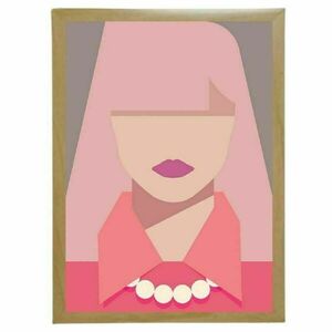 Κάδρο abstract art print " pink lady " με ξύλινη κορνίζα σε φυσικό ή μαύρο χρώμα (32 χ 22 εκ. ) - πίνακες & κάδρα, διακόσμηση σαλονιού - 2