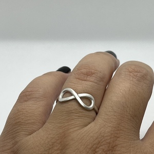 Μίνιμαλ ασημένιο δαχτυλίδι "infinity ring" - ασήμι, άπειρο, boho - 4