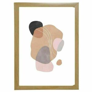 Κάδρο abstract art print σε απoχρώσεις ροζ-λιλά-μαύρο με ξύλινη κορνίζα σε φυσικό ή μαύρο χρώμα (32 χ 22 εκ. ) - πίνακες & κάδρα, διακόσμηση σαλονιού - 2