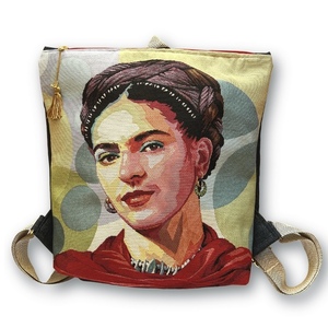Τσαντα πλατης χειροποιητο backpack απο ύφασμα με τη Frida - ύφασμα, πλάτης, σακίδια πλάτης, μεγάλες, all day