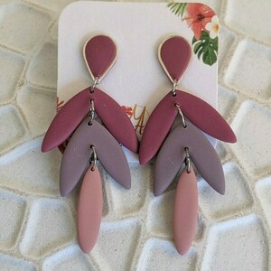 Polymer clay dangle earrings 2 - δάκρυ, πηλός, κρεμαστά - 2