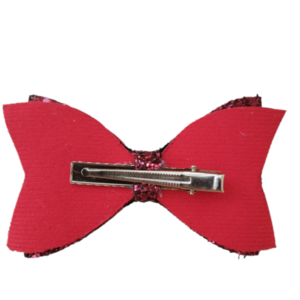 Φιόγκος μαλλιών "Christmas red" - ύφασμα, λαστιχάκι, κορδέλες μαλλιών - 2