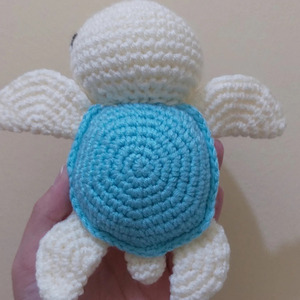 Χελωνάκι σε μωβ και μπλε αποχρώσεις (12 εκ μήκος - 7 εκ πλάτος) - crochet turtle - δώρο, λούτρινα, βρεφικά, δώρο γέννησης - 2