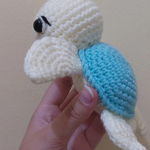 Χελωνάκι σε μωβ και μπλε αποχρώσεις (12 εκ μήκος - 7 εκ πλάτος) - crochet turtle - δώρο, λούτρινα, βρεφικά, δώρο γέννησης - 4