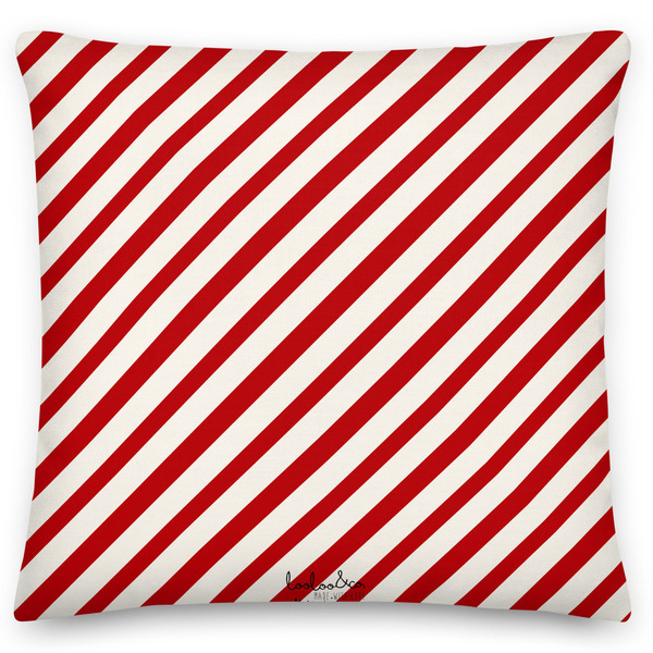 Μαξιλάρι διακοσμητικό Χριστουγεννιάτικα καπέλα ξωτικών Merry Christmas - χωρίς γέμισμα - 45x45 εκ.100% Polyester - Looloo & Co - ύφασμα, λευκά είδη - 2