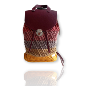 Backpack "Sunsine" - νήμα, πλάτης, μεγάλες, all day, πλεκτές τσάντες