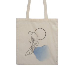 Πάνινη τσάντα - Tote bag - The mermaid - ύφασμα, ώμου, all day, tote, πάνινες τσάντες