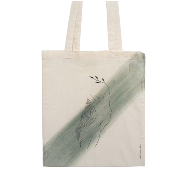 Πάνινη τσάντα - Tote bag - The leaf - ύφασμα, ώμου, all day, tote, πάνινες τσάντες