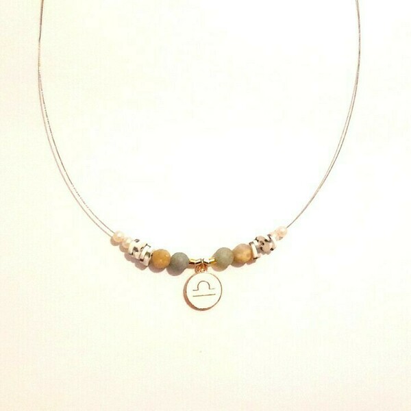 Libra Zodiac Μενταγιόν - charms, χάντρες, κοντά, seed beads - 2