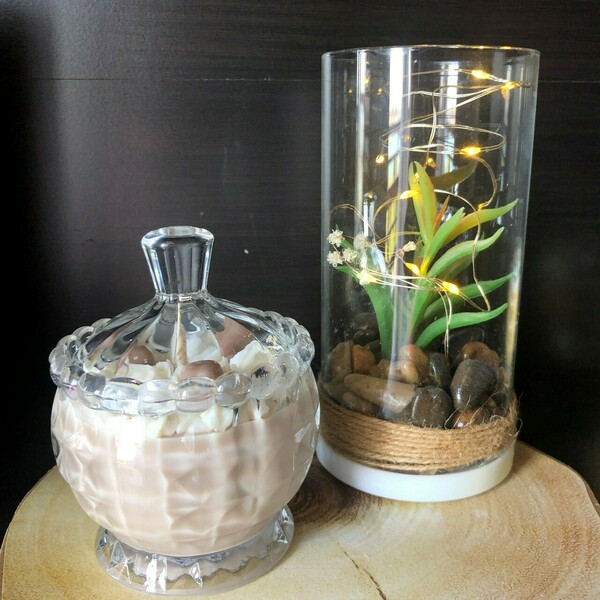 Φοντανιέρα μικρή καφέ από φυτικό κερί σόγιας - αρωματικά κεριά - 2