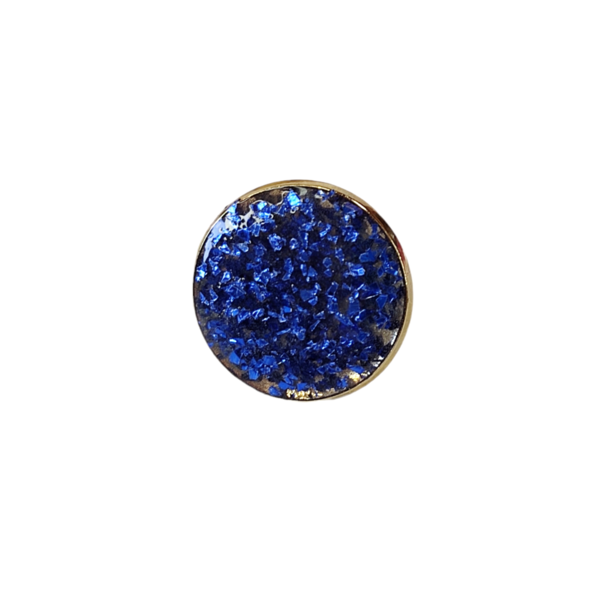 Δαχτυλίδι επίχρυσο με μπλε τσιπς - μοντέρνο, ορείχαλκος, μεγάλα, αυξομειούμενα, φθηνά