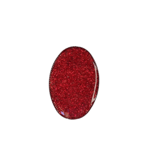 Δαχτυλίδι οβάλ με κόκκινο γκλίτερ - ορείχαλκος, γεωμετρικά σχέδια, μεγάλα, αυξομειούμενα, φθηνά