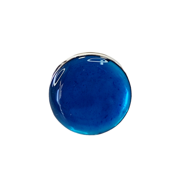 Δαχτυλίδι μπλε με υγρό γυαλί - μοντέρνο, ορείχαλκος, γεωμετρικά σχέδια, μεγάλα, αυξομειούμενα